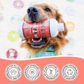 dogline Natural Dog Company Skin and Coat Oil hond met fles